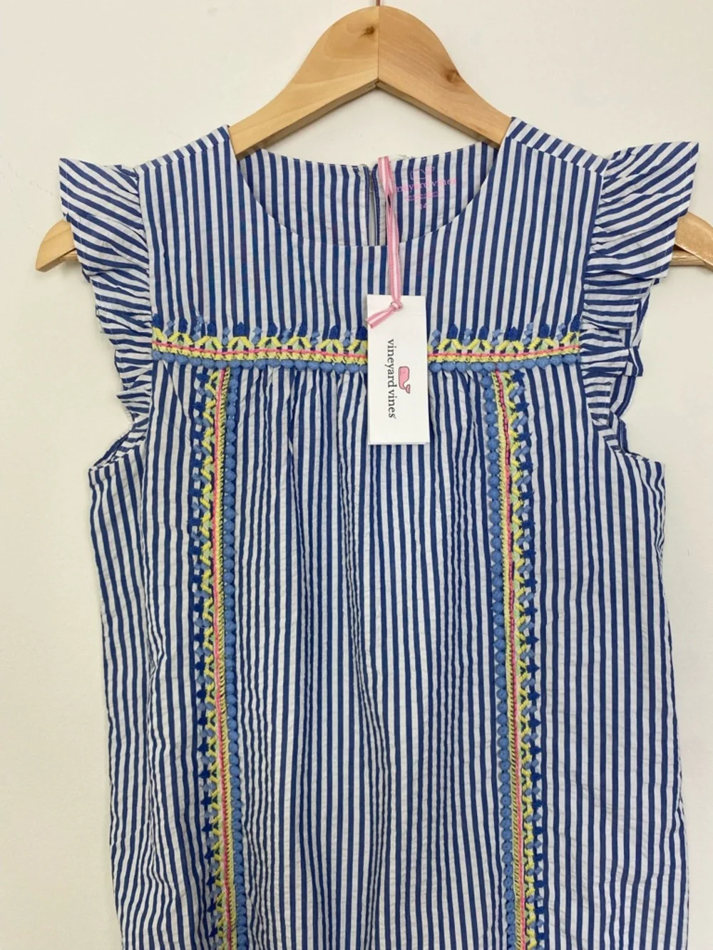 Vineyard vines seersucker dress girls size 14 NWT